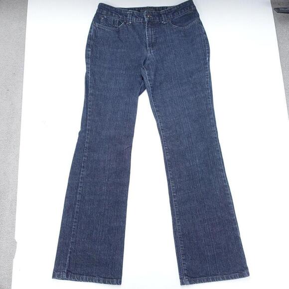 Nine West Jeans Women's 10 Blue Denim Dark Wash Mid-Rise 5-Pockets Bootcut Leg - Picture 1 of 8